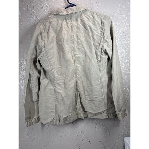 J Jill Silk Linen Jacket Women One Button Lightweight Shirt Coat Small Petite SP - Picture 2 of 4